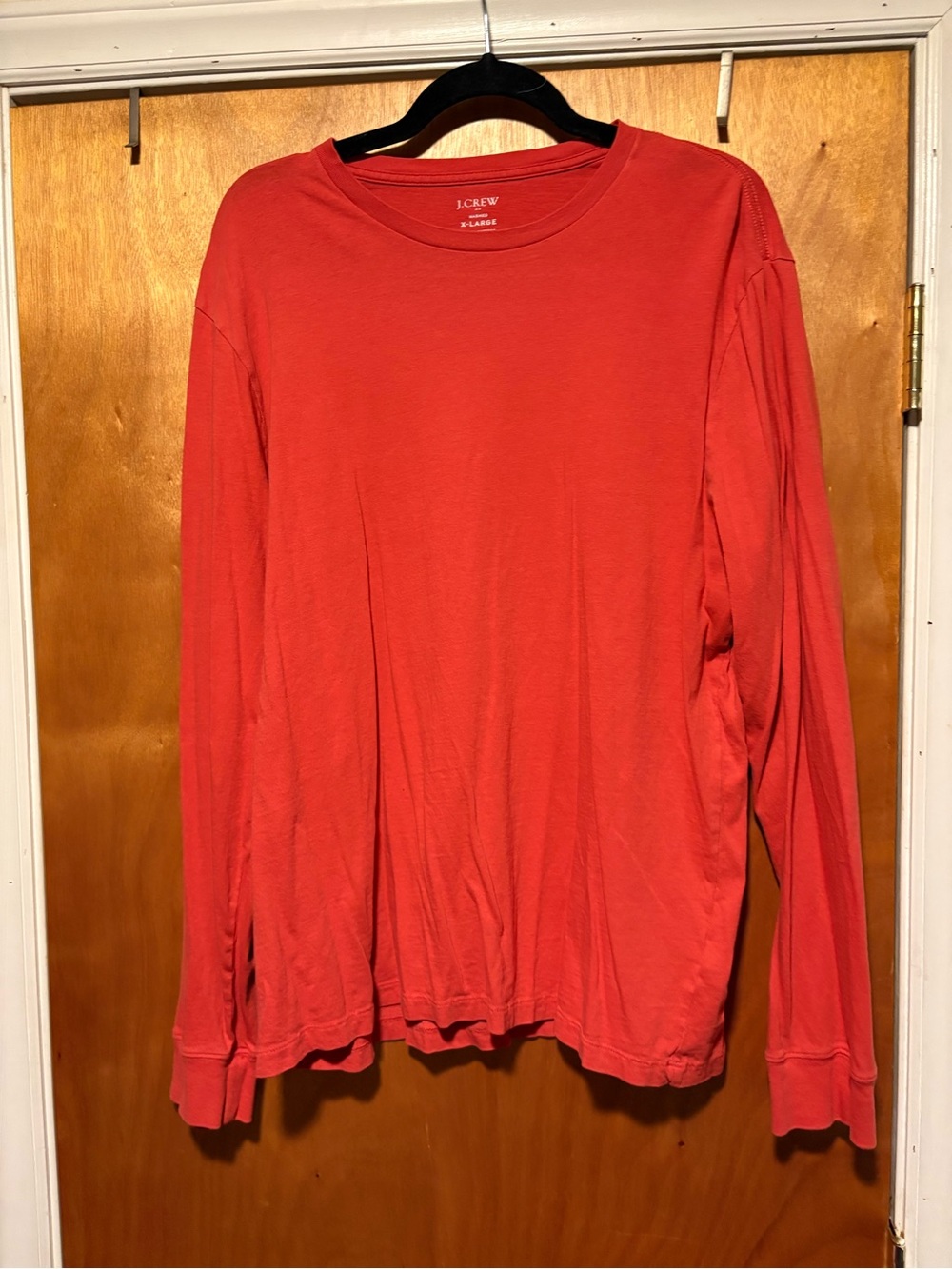 J. Crew Long-Sleeve Crewneck Shirt in Coral